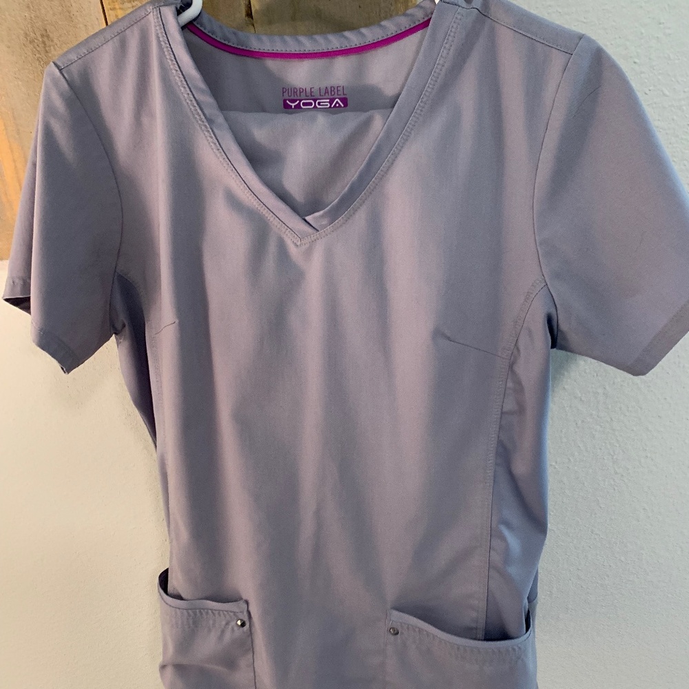 Gently Used Purple Label Yoga by Healing Hands Scrub SET | Top + Pants